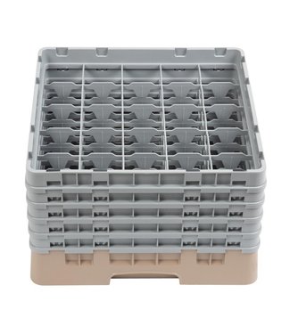 Cambro Vaatwaskorf max. glashoogte 257 mm met 25 compartimenten 500 x 500 x 308 mm Camrack - Cambro