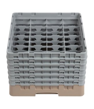 Cambro Vaatwaskorf max. glashoogte 298 mm met 16 compartimenten 500 x 500 x 349 mm Camrack - Cambro