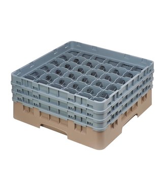 Cambro Vaatwaskorf max. glashoogte 174 mm met 36 compartimenten 500 x 500 x 225 mm Camrack - Cambro