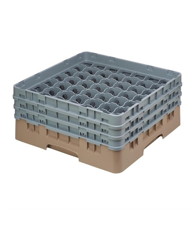 Vaatwaskorf max. glashoogte 225 mm met 49 compartimenten 500 x 500 x 225 mm Camrack - Cambro