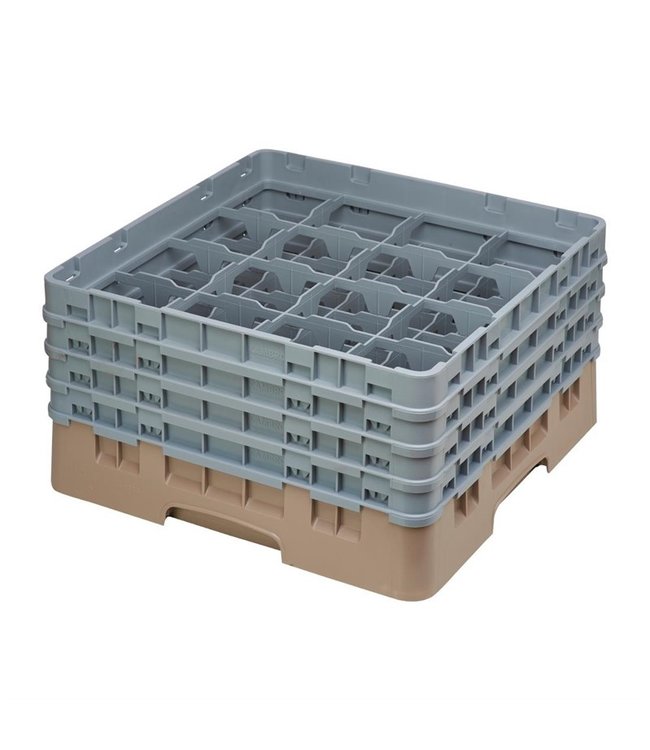 Vaatwaskorf max. glashoogte 215 mm met 16 compartimenten 500 x 500 x 267 mm Camrack - Cambro