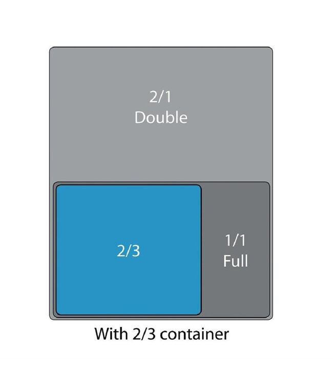 Fusion basic RVS deksel 2/3GN 35,4 x 32,5 cm