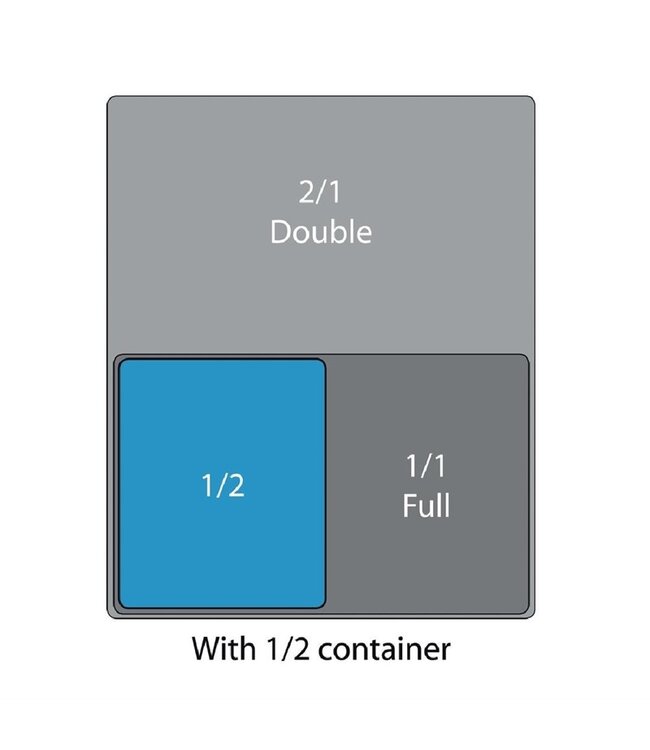 Gastronormbak rvs 1/2-020 mm diep zonder greep - Budgetlijn