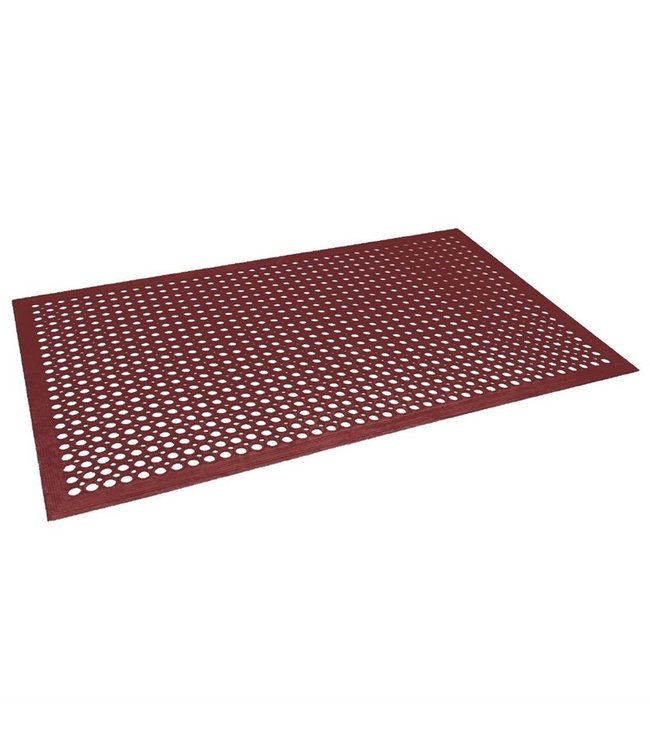 Anti-vermoeidheid mat rood 1500 x 900 mm rubber - Jantex