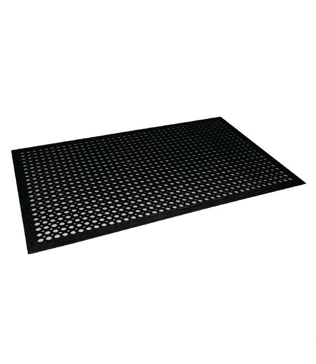 Anti-vermoeidheid mat zwart 1500 x 900 mm rubber - Jantex
