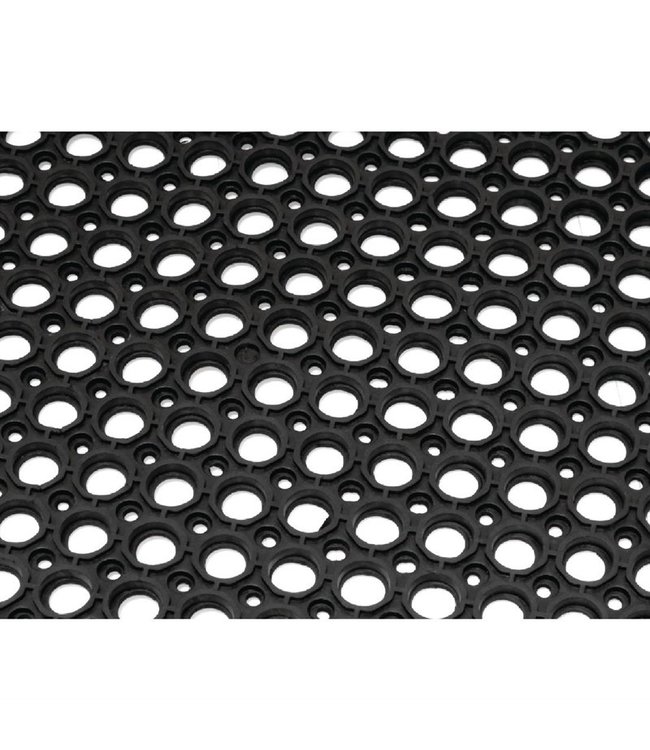 Anti-vermoeidheid mat zwart 1500 x 900 mm rubber - Jantex