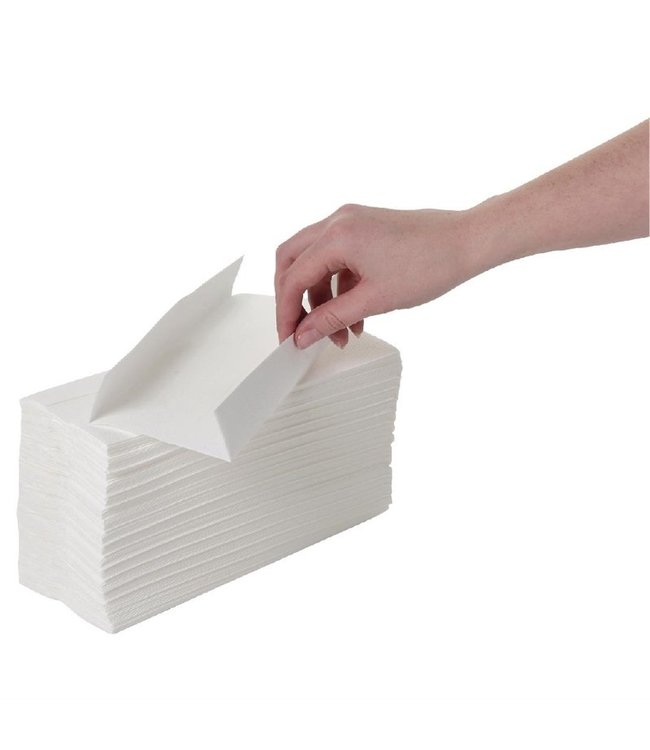 Handdoek C-vouw 2-laags wit 230 x 90 mm - Jantex  | prijs & verp per 15 x 160 vel