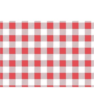 Vetvrij papier rood Gingham 310 x 380 mm | prijs & verp per 200 stuks