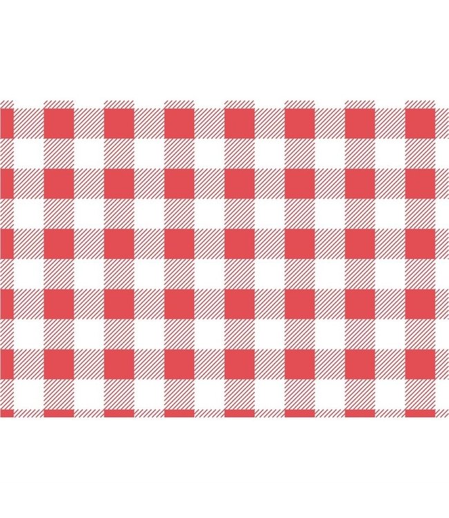 Vetvrij papier rood Gingham 310 x 380 mm | prijs & verp per 200 stuks