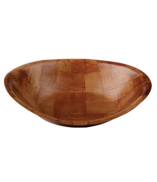 Ovale houten kom groot 30,5 x 22,9 cm