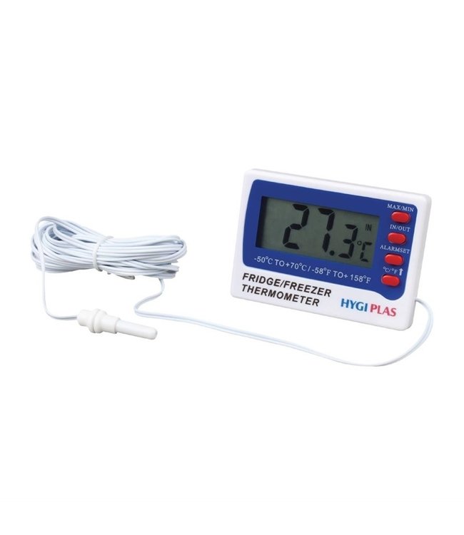 Thermometer digitaal tbv koeling en vriezer 73 x 15 x 52 mm - Hygiplas