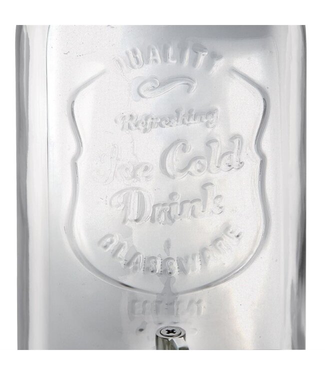 Drankdispenser met tekst en klemdeksel 3,6 ltr 195 x 145 x 325 mm - Fusion plus