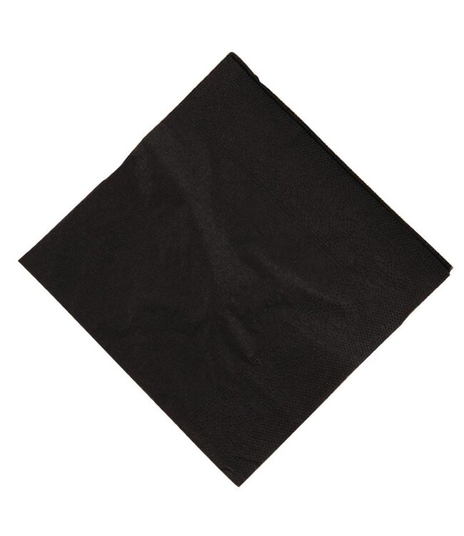 Servet 25x25 cm 2-laags zwart papier 1/4 gevouwen | prijs & verp per 2.000 stuks