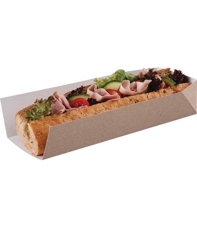 Baguettedoosjes met open zijde 250 x 80 x 50 mm composteerbaar - Karton | prijs & verp per 500 stuks