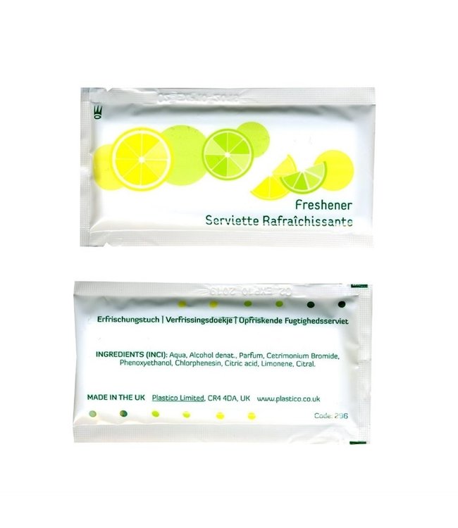 Citroendoekjes 185 x 185 mm - Plastico | prijs & verp per 500 stuks