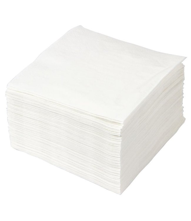 Servet 25x25 cm 2-laags wit papier 1/4 gevouwen | prijs & verp per 1.500 stuks