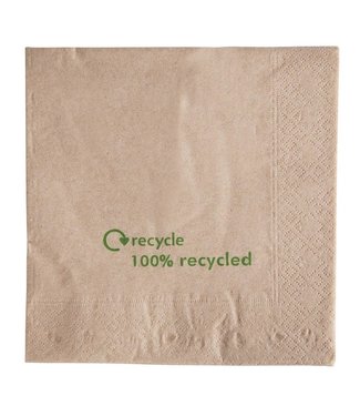 Servet 330 x 330 mm 2-laags wit gerecycled kraftpapier | prijs & verp per 2.000 stuks