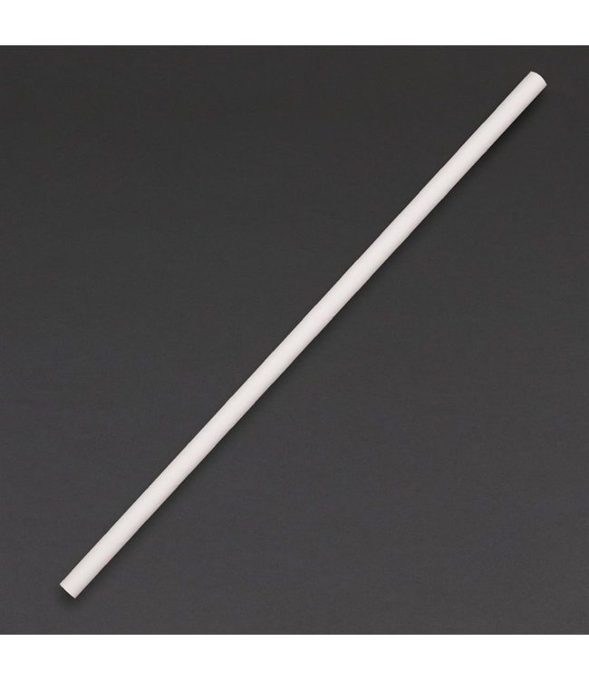 Rietje biologisch afbreekbaar wit gestreept 6 x 210 mm papier - Fiesta Green  | prijs & verp per 250 stuks