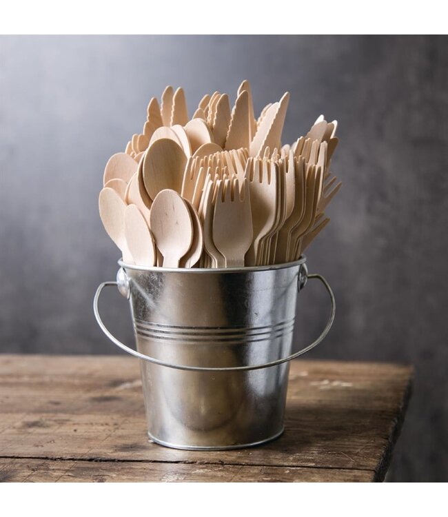 Dessertmes biologisch afbreekbaar 165 mm berkenhout - Fiesta Green | prijs & verp per 100 stuks