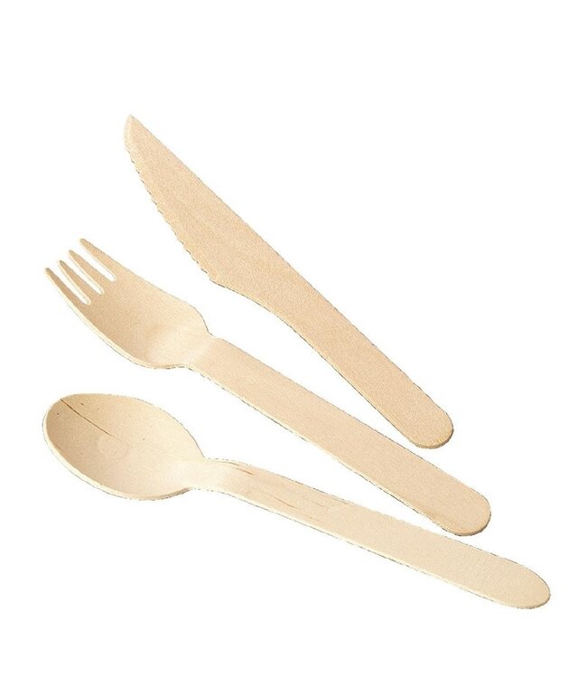 Vork biologisch afbreekbaar 155 mm berkenhout - Fiesta Green | prijs & verp per 100 stuks