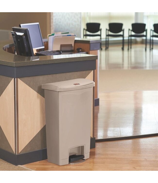 Pedaalemmer beige 50 ltr 457 x 292 x 719 mm Slim Jim Front Step - Rubbermaid