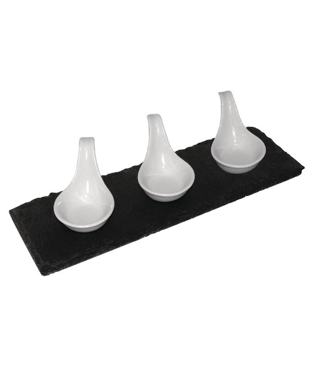 Serveerschaal leisteen rechthoekig 300 x 100 mm - Fusion plus | prijs & verp per 4 stuks