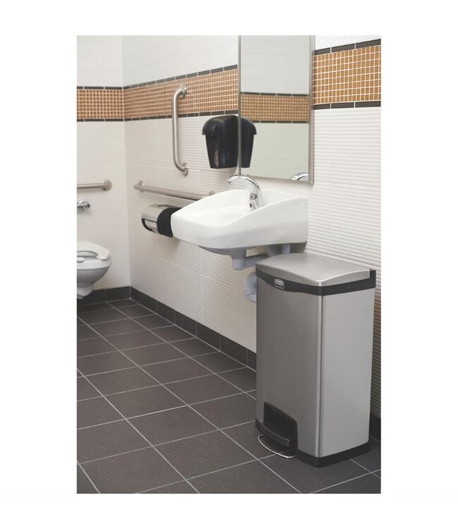 Pedaalemmer Slim Jim Front Step rvs 50 ltr 295 x 576 x 733 mm - Rubbermaid