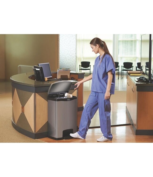 Pedaalemmer Slim Jim Front Step rvs 50 ltr 295 x 576 x 733 mm - Rubbermaid