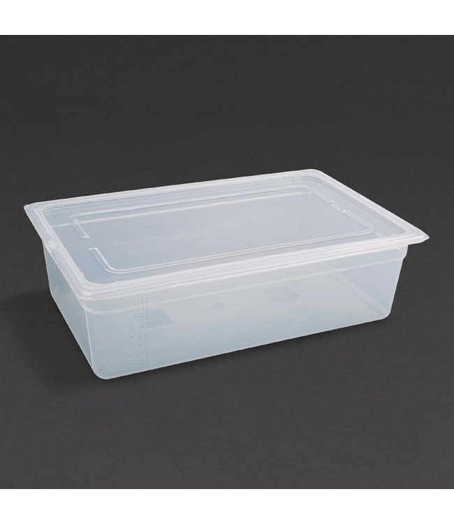 Fusion basic polypropyleen 1/1GN bak m/deksel 19,5 ltr 53 x 32,5 x 15 cm  | prijs & verp per 2 stuks