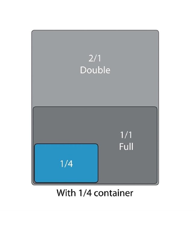 Gastronormbak rvs 1/4-040 mm diep zonder greep - Budgetlijn