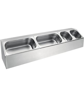 Budgetlijn Gastronormbakhouder langwerpig 975 x 250 x 150 mm roestvrijstaal - Fusion basic