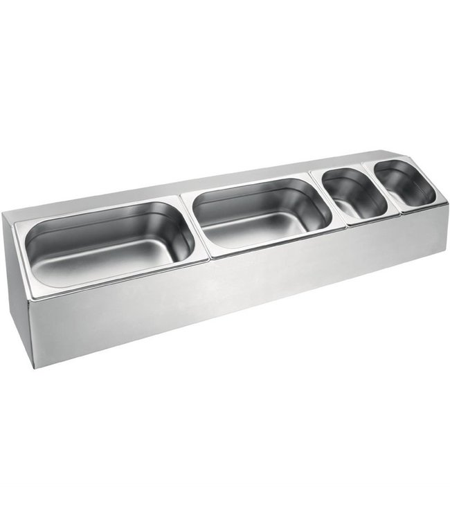 Gastronormbakhouder langwerpig 975 x 250 x 150 mm roestvrijstaal - Fusion basic