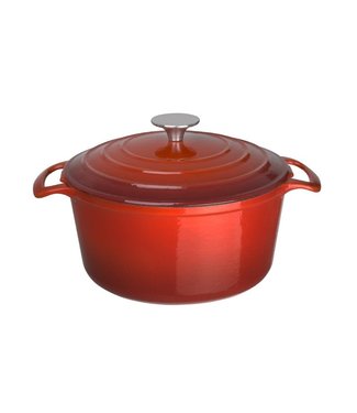 Fusion basic Braadpan rond rood 4 ltr 235 x 125 mm gietijzer - Fusion basic