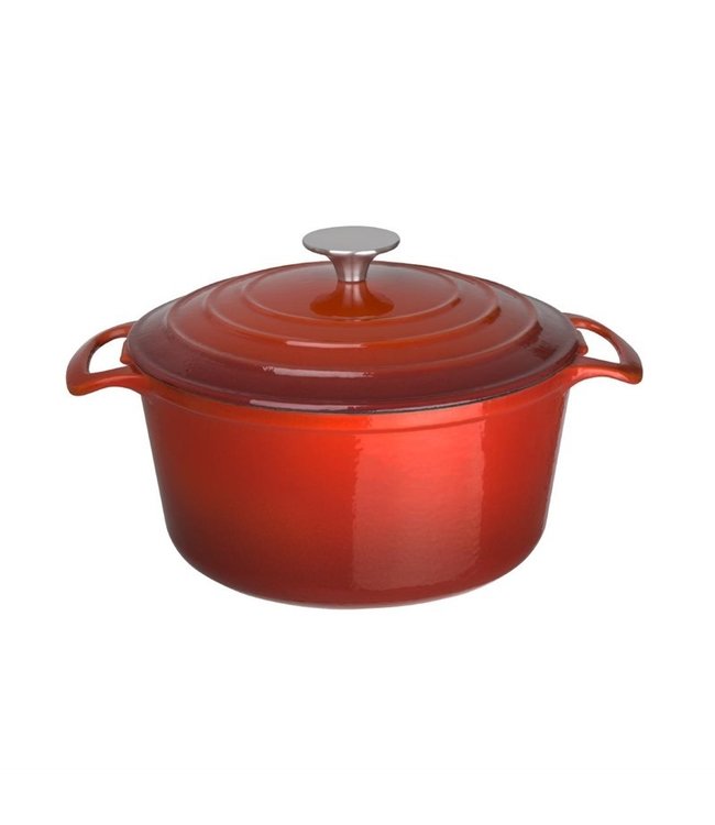 Braadpan rond rood 4 ltr 235 x 125 mm gietijzer - Fusion basic