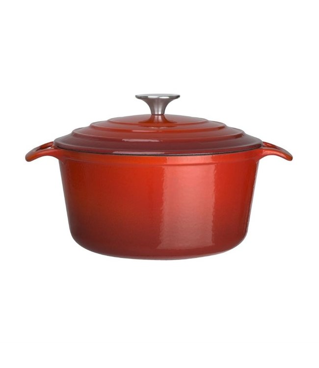 Braadpan rond rood 4 ltr 235 x 125 mm gietijzer - Fusion basic