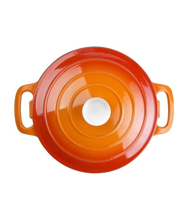 Braadpan rond oranje 4 ltr 235 x 125 mm gietijzer - Fusion basic