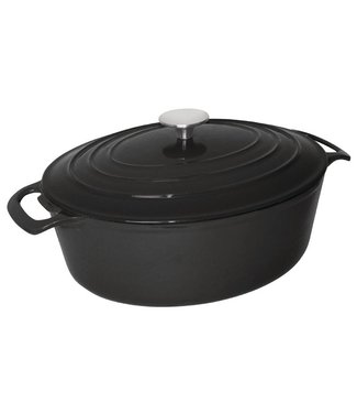 Fusion basic Braadpan ovaal zwart 6 ltr 230 x 305 x 125 mm gietijzer - Fusion basic