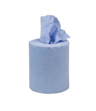 Jantex Mini centrefeed handdoekrollen blauw 120 mtr / 400 vel - Jantex| prijs & verp per 12 stuks