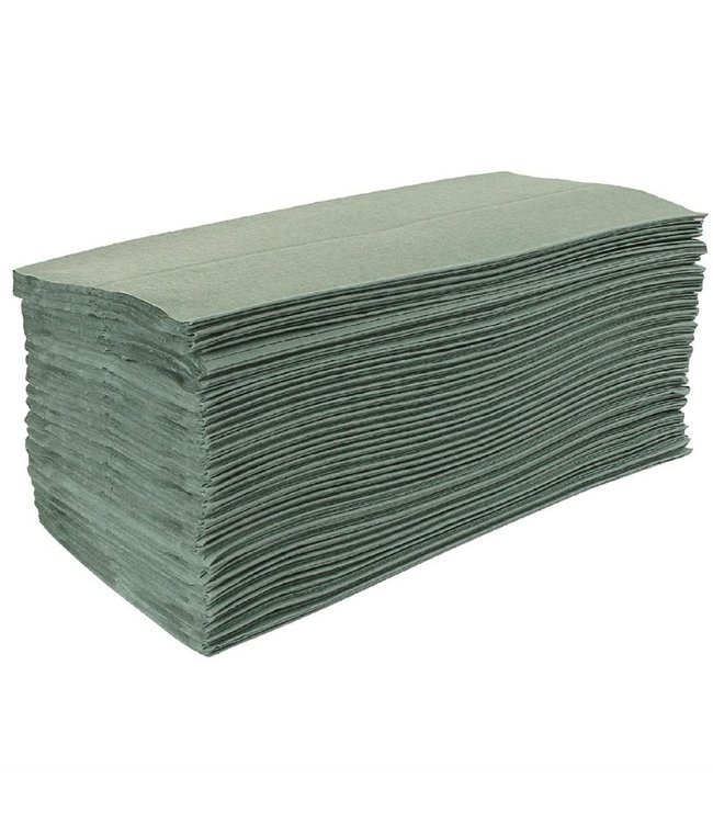 Handdoek Z-gevouwen 1-laags groen 242 x 85 mm - Jantex | prijs & verp per 15 x 250 vel