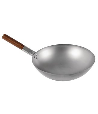 Wok London met ronde bodem 380 x 195 mm - Metaal