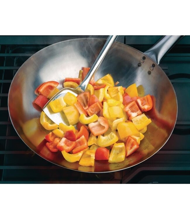 Wok met ronde bodem 356 mm zacht staal - Fusion basic