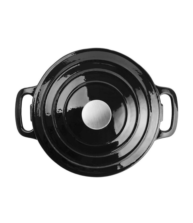 Braadpan rond zwart 4 ltr 235 x 125 mm gietijzer - Fusion basic