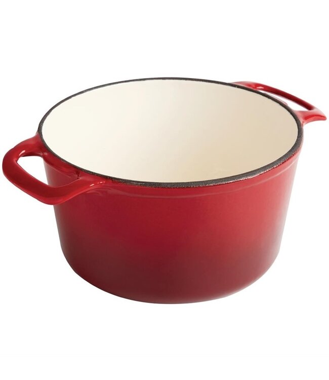 Braadpan rond rood 3,2 ltr 205 x 120 mm gietijzer - Fusion basic