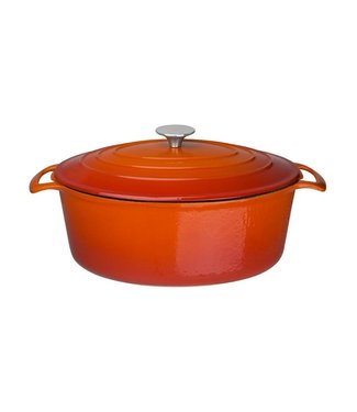 Fusion basic Braadpan ovaal oranje 6 ltr 230 x 305 x 125 mm gietijzer - Fusion basic