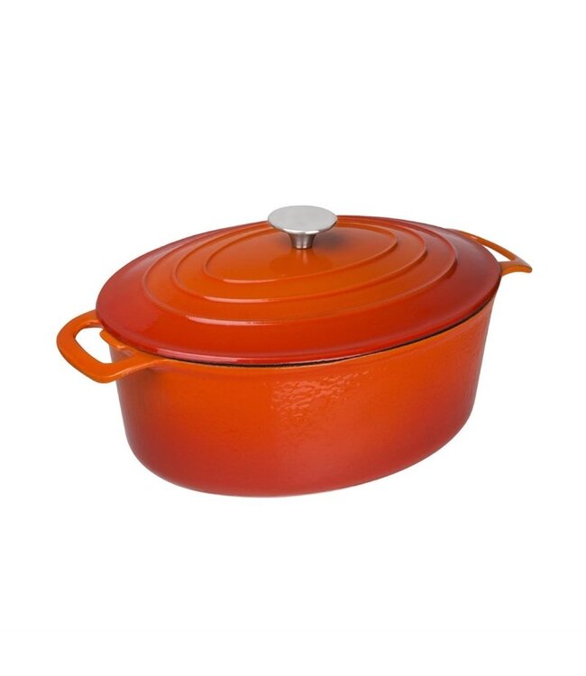 Braadpan ovaal oranje 6 ltr 230 x 305 x 125 mm gietijzer - Fusion basic