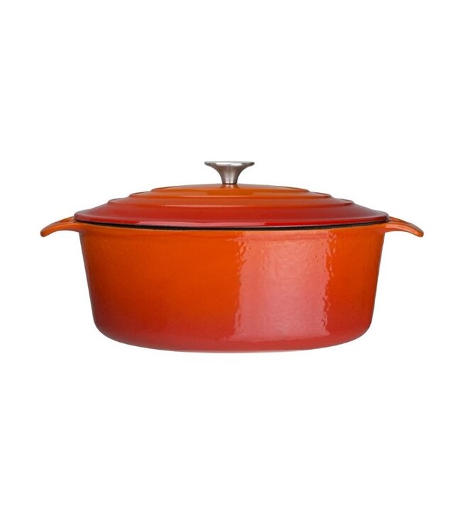Braadpan ovaal oranje 6 ltr 230 x 305 x 125 mm gietijzer - Fusion basic