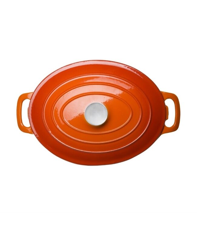 Braadpan ovaal oranje 6 ltr 230 x 305 x 125 mm gietijzer - Fusion basic