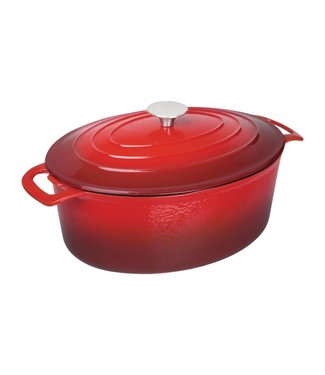 Fusion basic Braadpan ovaal rood 6 ltr 230 x 305 x 125 mm gietijzer - Fusion basic