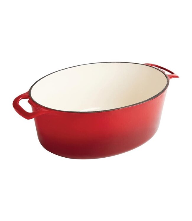 Braadpan ovaal rood 5 ltr 243 x 295 x 110 mm gietijzer - Fusion basic