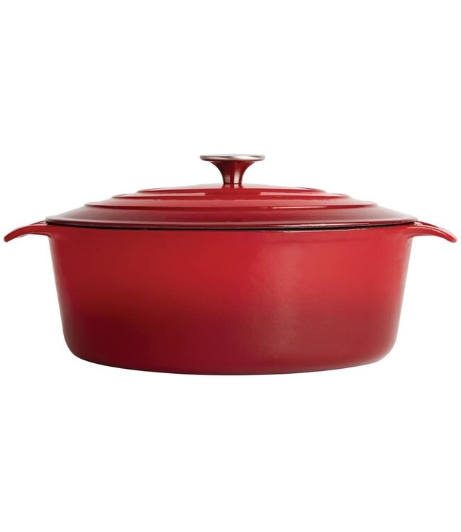 Braadpan ovaal rood 5 ltr 243 x 295 x 110 mm gietijzer - Fusion basic